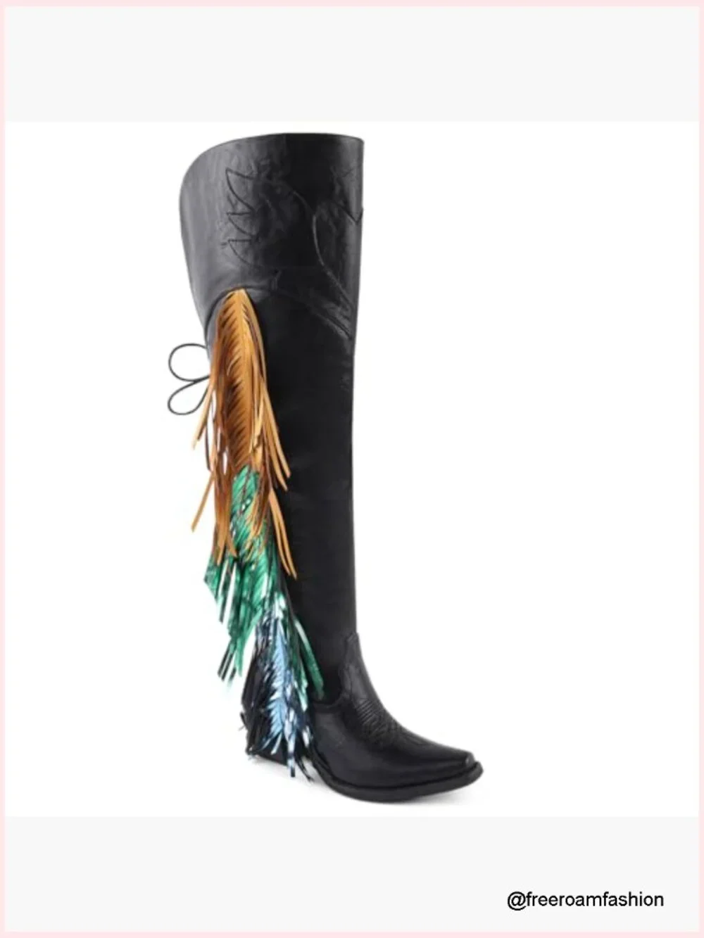 Knee High Faux Fur Lined Winter Boots with Pointed Toe and Block Heel